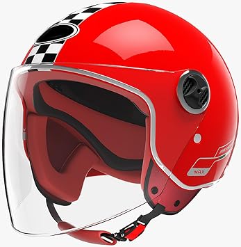 Open Face Motorcycle Helmet, Adult Motorbike Half Helmet, DOT Approved 3/4 Motorcycle Jet Helmet with Clear Visor, Moped Scooter Helmets Four Season Helmets for Women Men