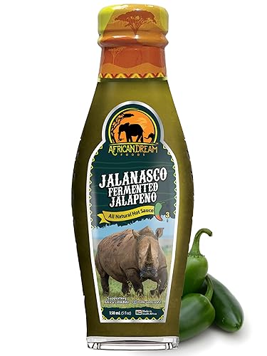 Jalanasco - Salsa de jalapeño fermentada por African Dream Foods  Sabor picante Umami y salsa de calor suave regalo  5 onzas líquidas, botella de