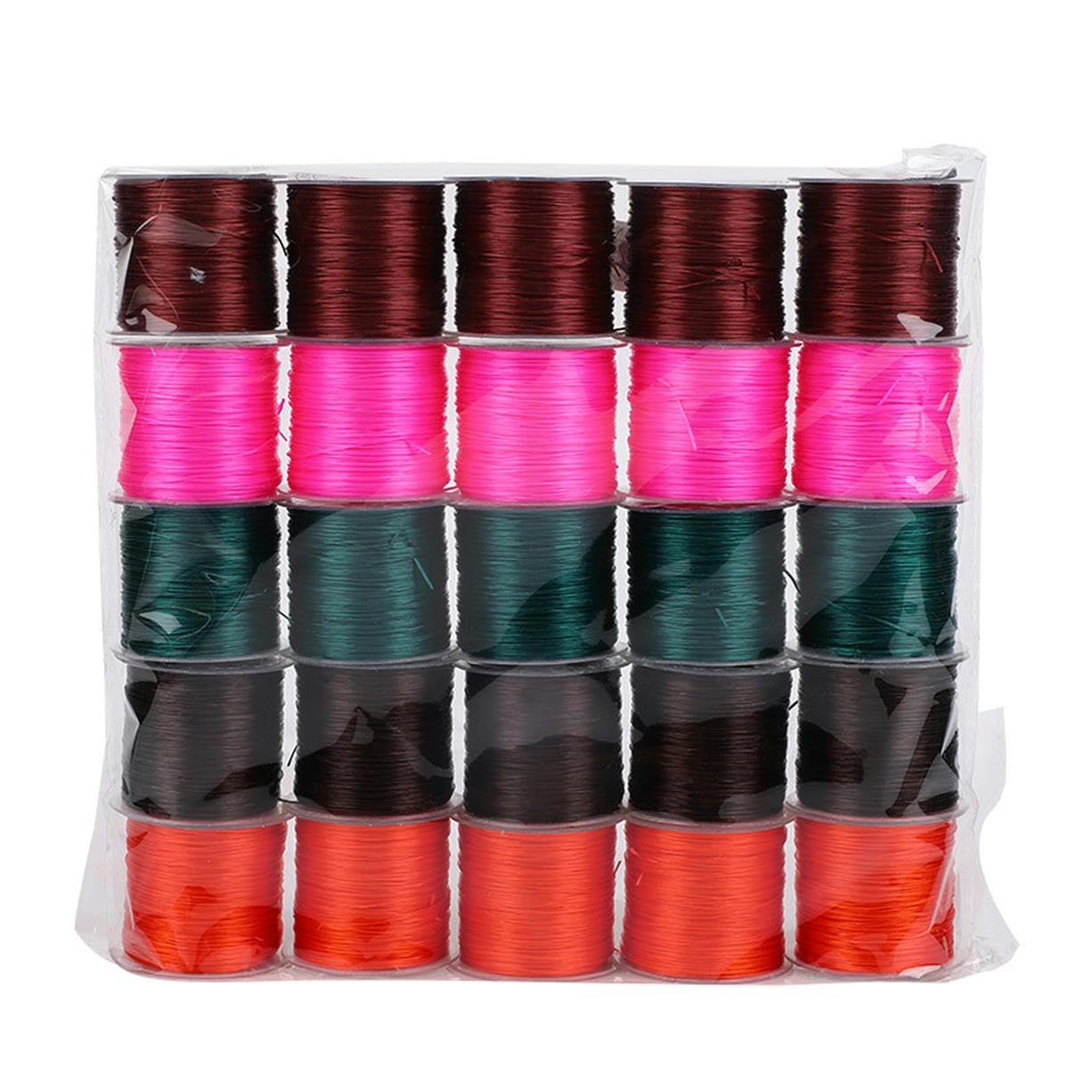 Cordón de abalorios de alta elasticidad de 50 a 500 yardas, elástico transparente para hacer pulseras, banda elástica para accesorios de costura, pulseras, abalorios-Champagne-500M