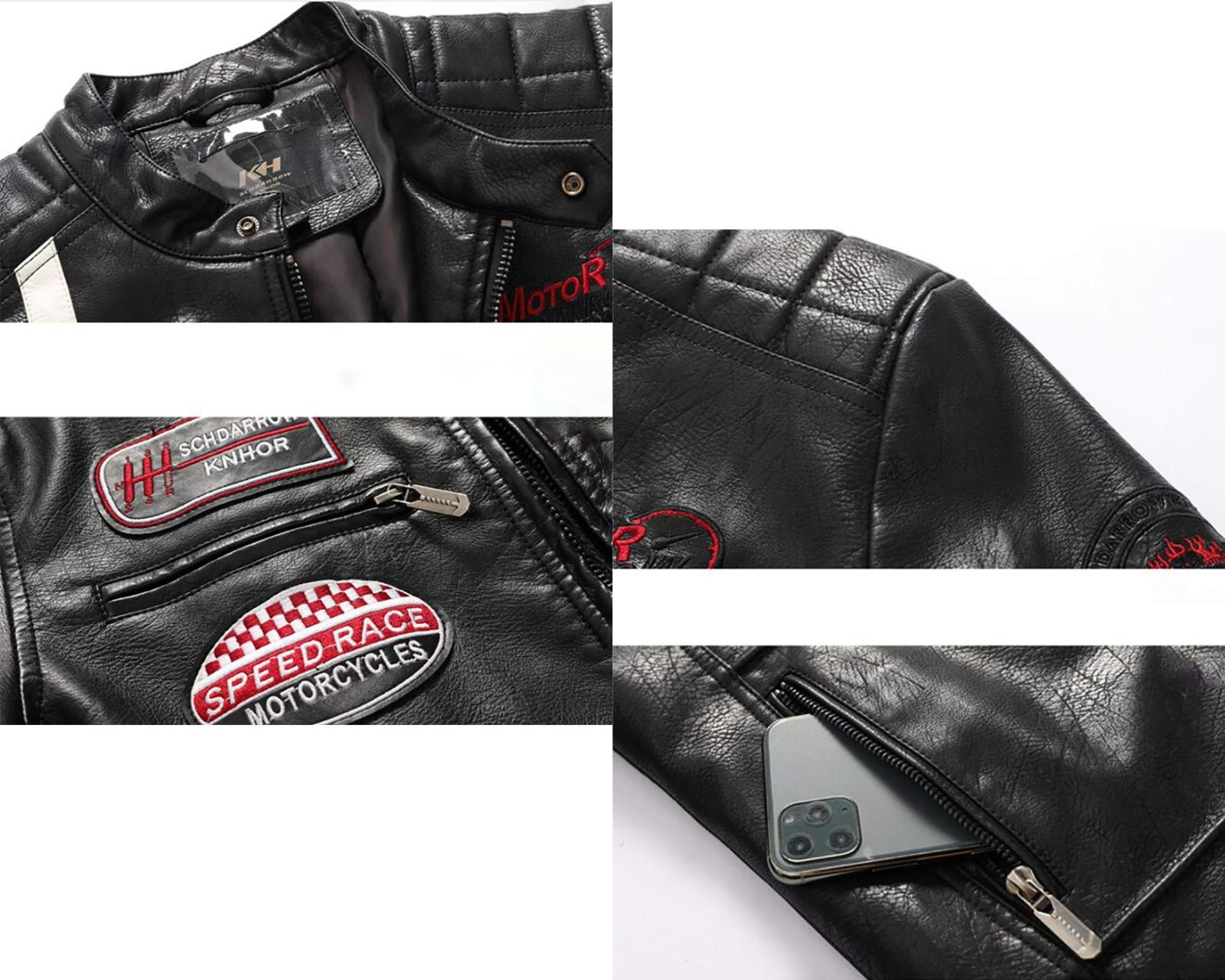 Giacca da Moto Impermeabile Certificata CE Abbigliamento da corsa da uomo autunno e inverno Giacche da moto europee e americane in pelle PU giacche da uomo resistenti al freddo