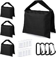 ABCCANOPY Heavy Duty Photography Sandbags - 4 Pack Weight Bags for Light Stands, Tripods, Camping Chairs (No Sand, Black)