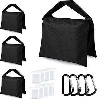 ABCCANOPY Photography Sandbag for Video Stand, Heavy Duty Weight Bags for Light Tripod, Camping Chair, 4 Packs (Black) No Sand