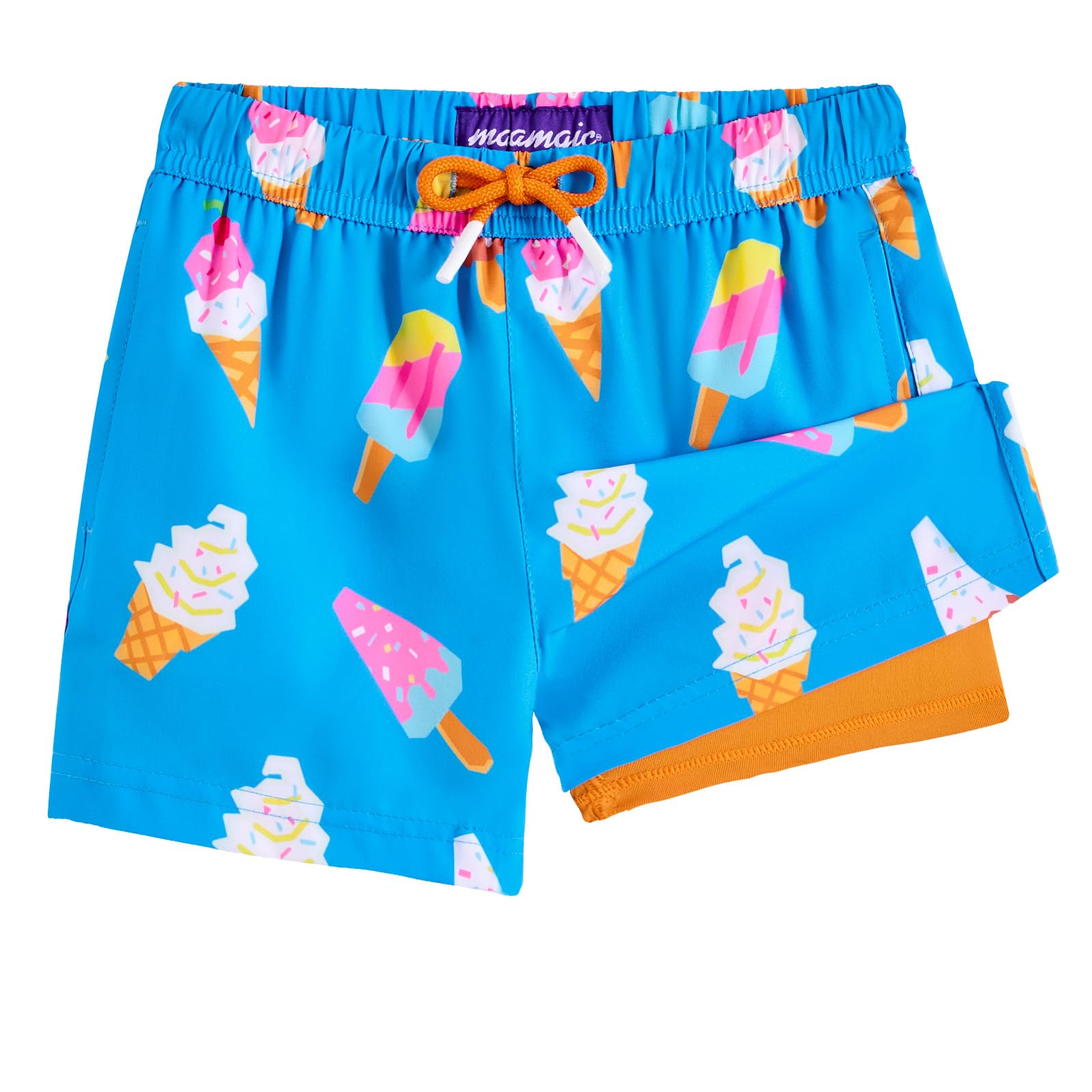 maamgic Boys Swim Trunks with Compression Liner Quick Dry Swim Shorts