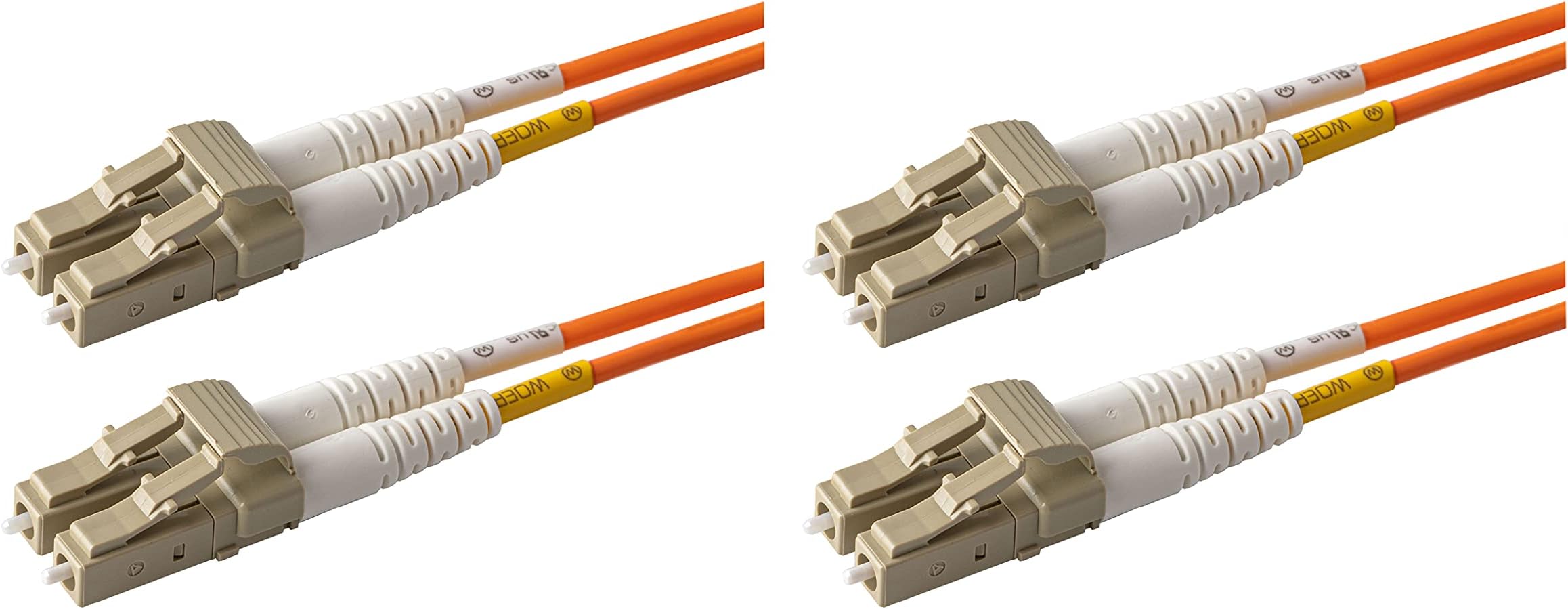 SpeedyFiberTX - 2-Pack 50 Feet Multimode OM1 62.5/125 Fiber Patch Cable, Duplex LC to LC, Slim Zipcord OFNR Cable Jacket
