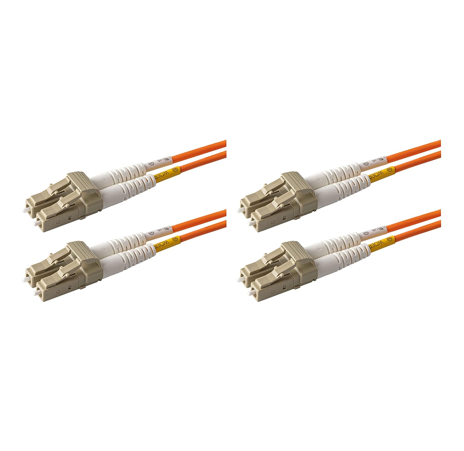 SpeedyFiberTX - 6-Pack 1 Foot Multimode OM1 62.5/125 Fiber Optic Patch Cable, Duplex LC to LC, Slim Zipcord OFNR Cable Jacket