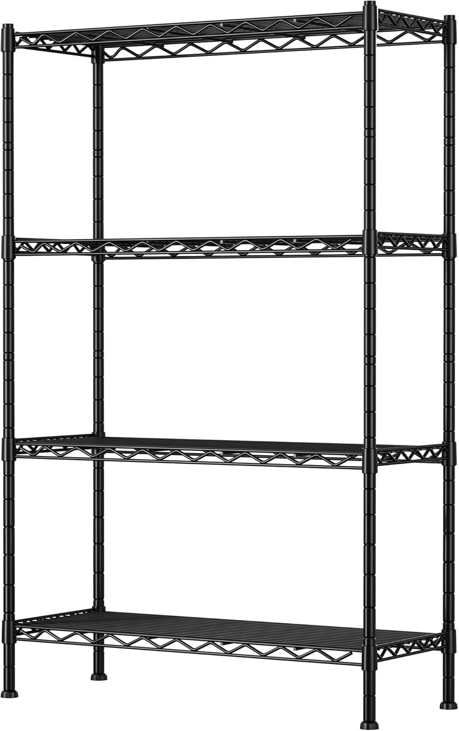 REGILLER 4-Wire Shelf Adjustable Heavy Duty Storage Shelves,Metal Organizer Wire Rack for Laundry Bathroom Kitchen Pantry Closet Garage Shelving(Black,17.7″ D x 35.4″ W x 53.9″ H)
