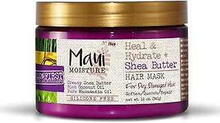 Maui Moisture Heal & Hydrate + Shea Butter Hair Mask & Leave-In Conditioner Treatment to Deeply Nourish Curls & Help Repai...