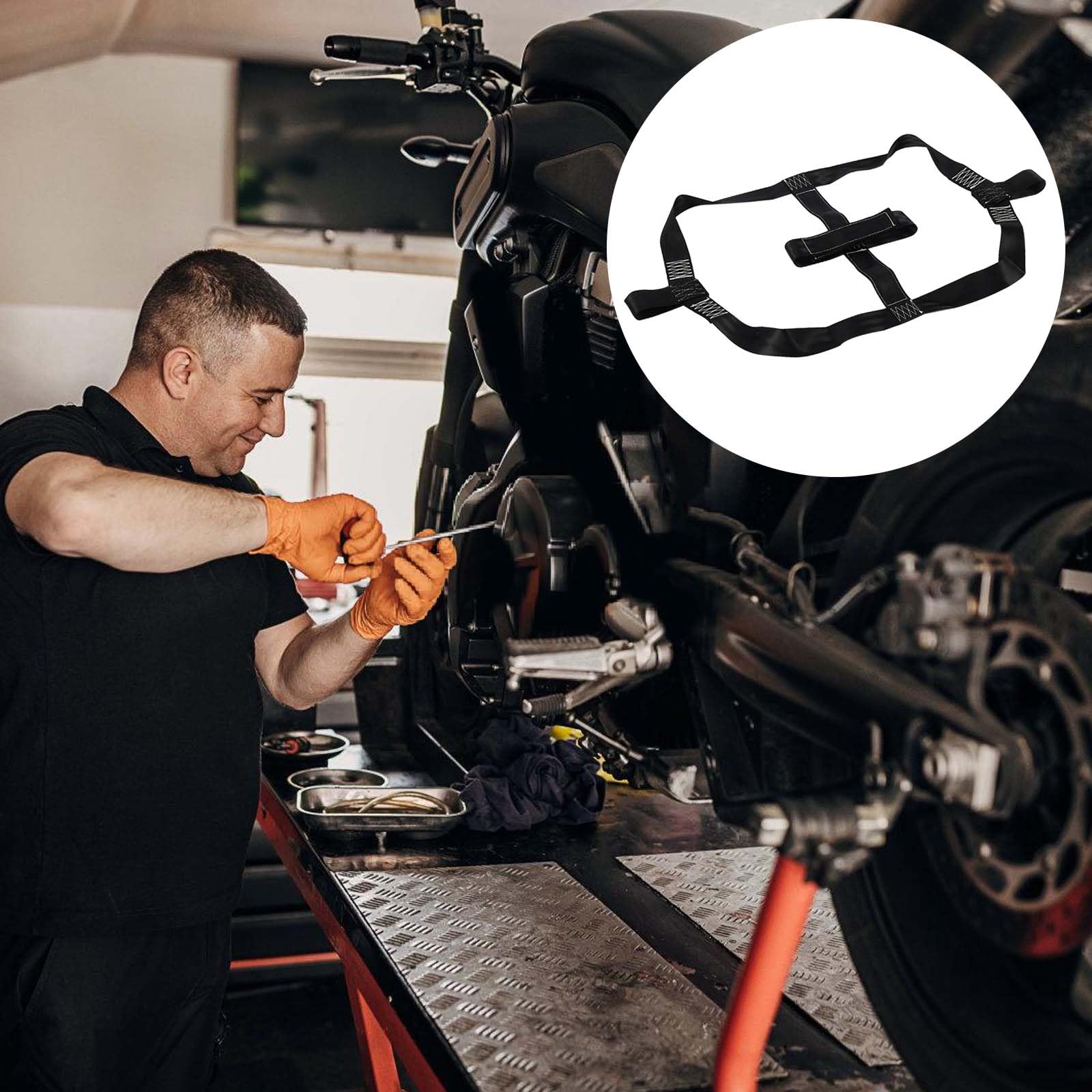 Pasy mocujące do motocykla: 48 mm, automatyczne, do roweru, czarne