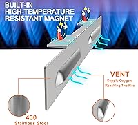 Vista 5 de Protectores de viento para plancha Blackstone de 28 pulgadas, protector de viento magnético de acero inoxidable para parrilla Blackstone de 28
