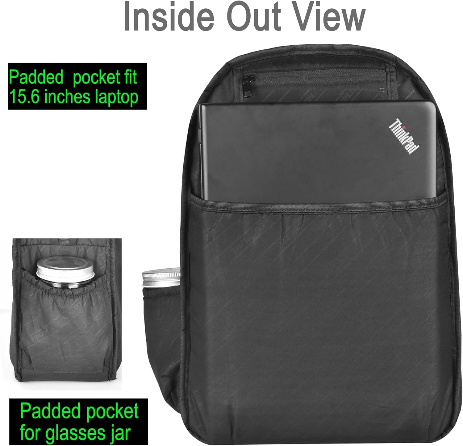 Backpack Bag With Lock - Activated Carbon Fiber Lining - Water Resistant,Anti Theft Laptop Daypack for Men & Women Travel (Camo Burgandy) - Image 3