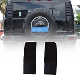 Qiosreui Rear Tail Light Lamp Cover, Smoked Black Tail Light Lamp Cover Guard Trim Frame Bezels,Rear Lamp Light Shell Shade for Hummer H2 2003-2009 (Tail Light-2PCS)