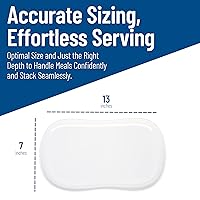 Vista 4 de Carlisle FoodService Products Stadia Bandeja de Plástico Reutilizable para el Hogar y el Restaurante, Melamina, 13 x 7 Pulgadas, Blanco