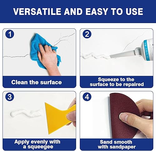 Miniatura 7 de Kit de reparación de parches de pared, kit de reparación de pared Spackle con parches de reparación de pared de 2 pulgadas, masilla de reparación de