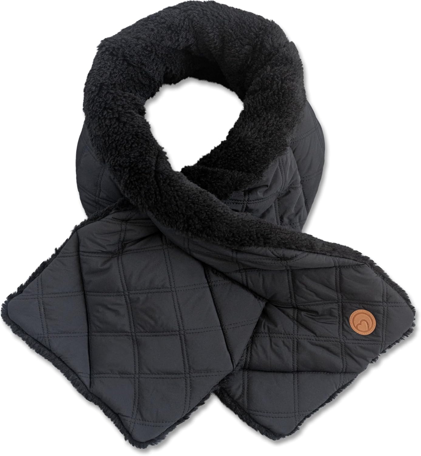 Puffer Hug® SherPuff Scarf — Reversible Quilted Nylon & Plush Sherpa, Cozy Unisex Winter Scarf, Soft, Stylish & Travel-Ready