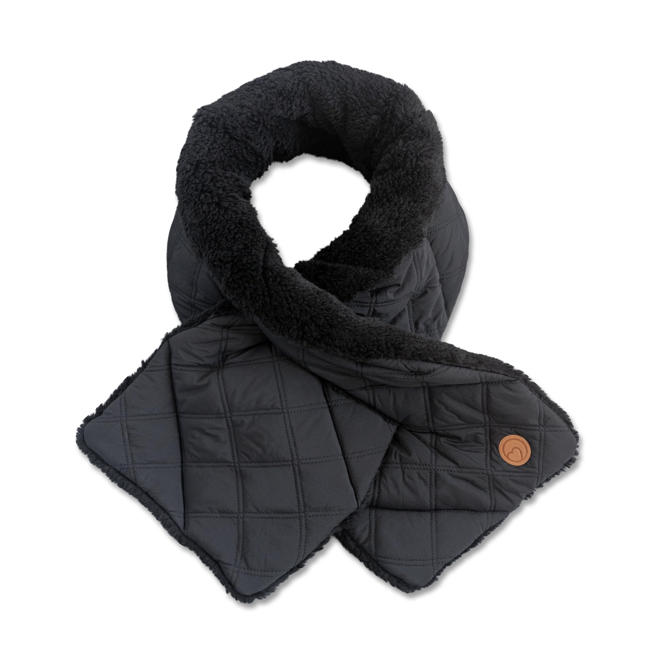 Puffer Hug® SherPuff Scarf — Reversible Quilted Nylon & Plush Sherpa, Cozy Unisex Winter Scarf, Soft, Stylish & Travel-Ready