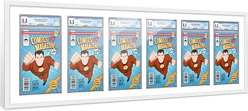 Miniatura 60 de Poster Palooza Marco de cómic con paspartú para 2 cómics CGC, CBCS o PGX Graded Comics – Marco de cómic negro para cómics de 8.125 x 13 pulgadas