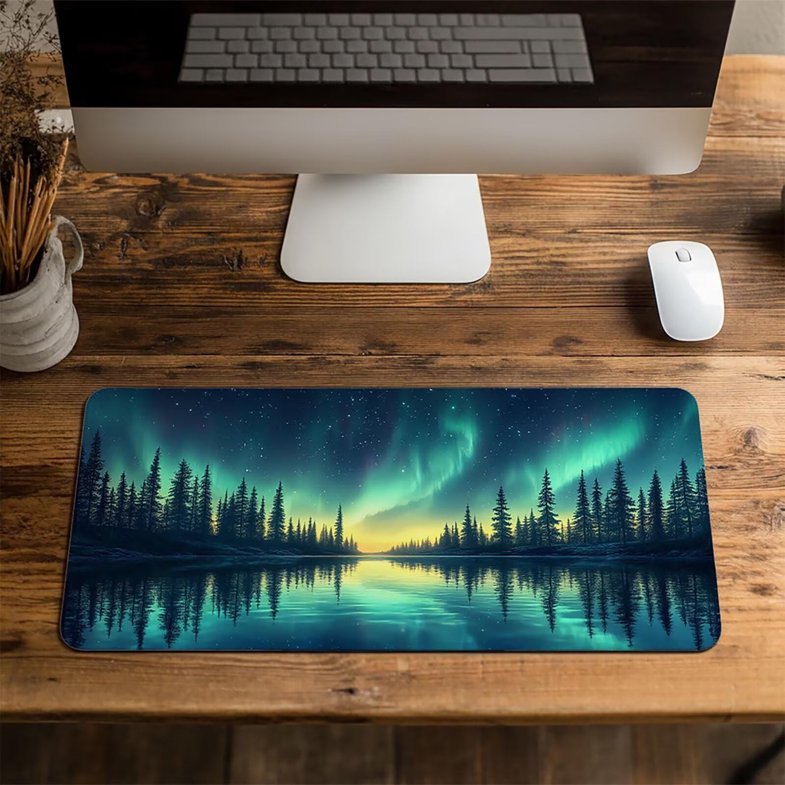 Podkładka pod mysz Aurora XXL 50 x 100 x 0,3 cm, wodoodporna, podkładka pod mysz dla graczy, poprawia dokładność i prędkość, akcesoria do gier, laptop, biuro, prezent dla mężczyzn, FSBD-5190