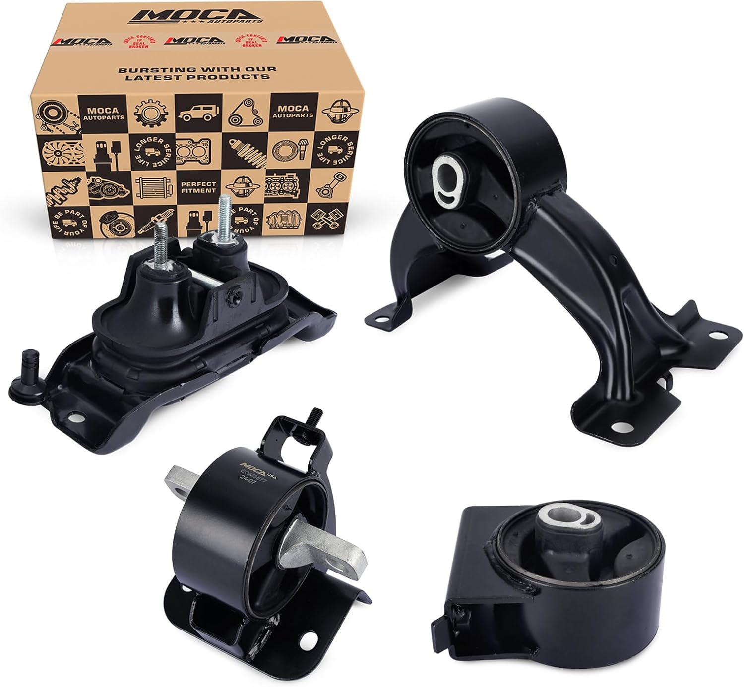 MOCA 4 Engine Motor Trans Mount Set Fit 11-16 for Chrysler Town & Country 3.6L & 11-20 for Dodge Grand Caravan 3.6L & 12-15 for Ram C/V 3.6L & 11-14 for Volkswagen Routan 3.6L Automatic Transmission