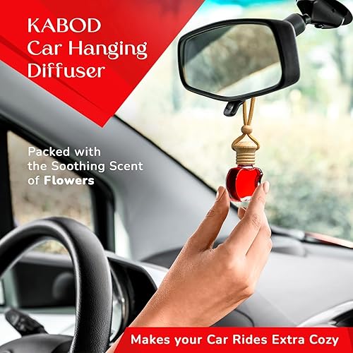 Miniatura 6 de Kabod Ambientador colgante de flores para coche, difusor de aceite esencial inspirado en Kenzo, elegante aroma floral, eliminador de olores natural,