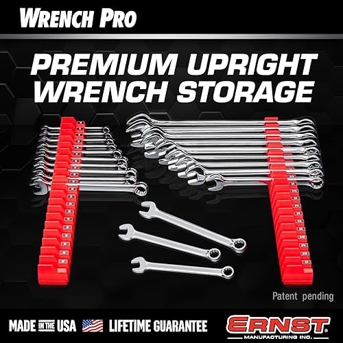 Miniatura 6 de Ernst Manufacturing Wrench Pro - Modular Wrench Organizer for 20 Tools with Magnetic Base (Red) - Made in the USA Rojo