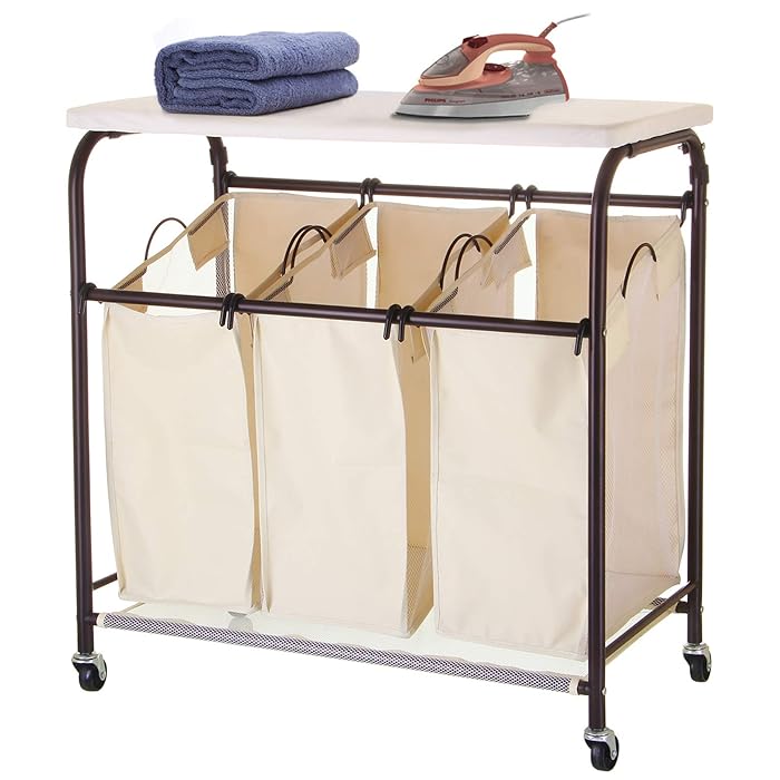 Buy Ollieroo Classic Rolling Laundry Sorter Cart Heavy Duty 3 Bags