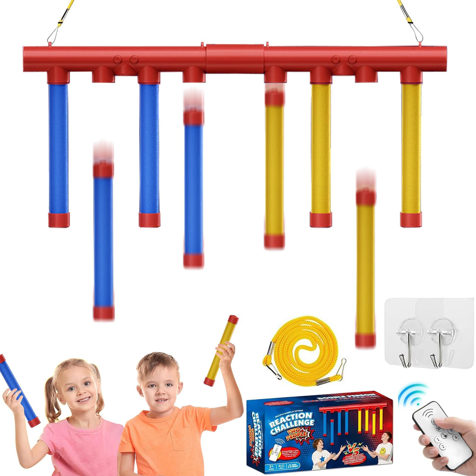 Catching Sticks Game, Divertenti Gioco Riflessi Bastoncini, Giochi di Cattura di Bastoni, 3 Falling Speeds Adjustable, Reaction Training Toy, Gioco di Reazione Catch Sticks, per Bambini Adulti (M1)