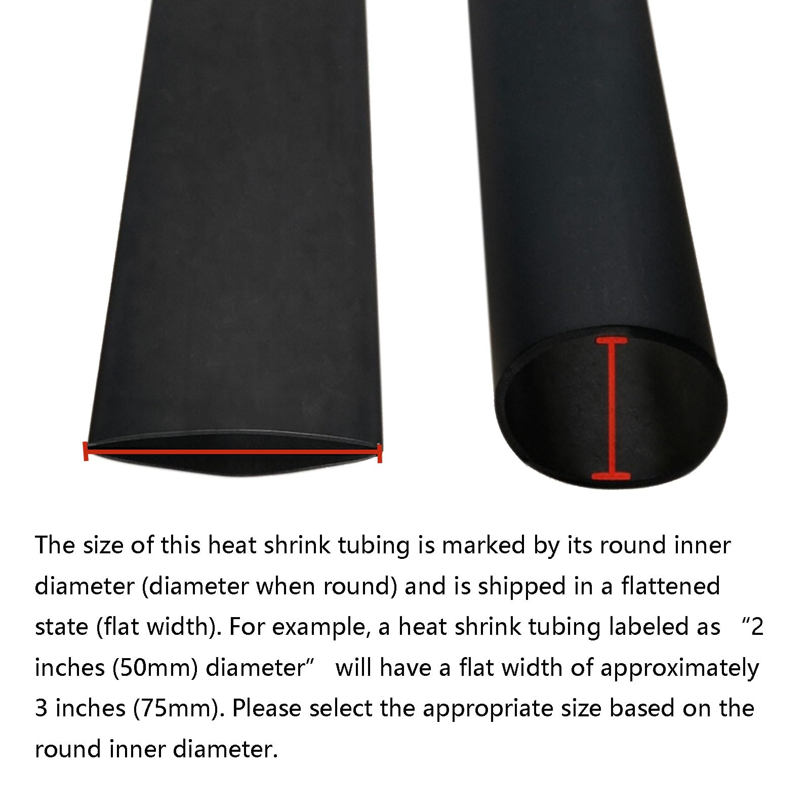 Rouleau de gaine thermorétractable à double paroi de qualité marine industrielle imperméable et scellée noire (25,4 mm), 9,5 m