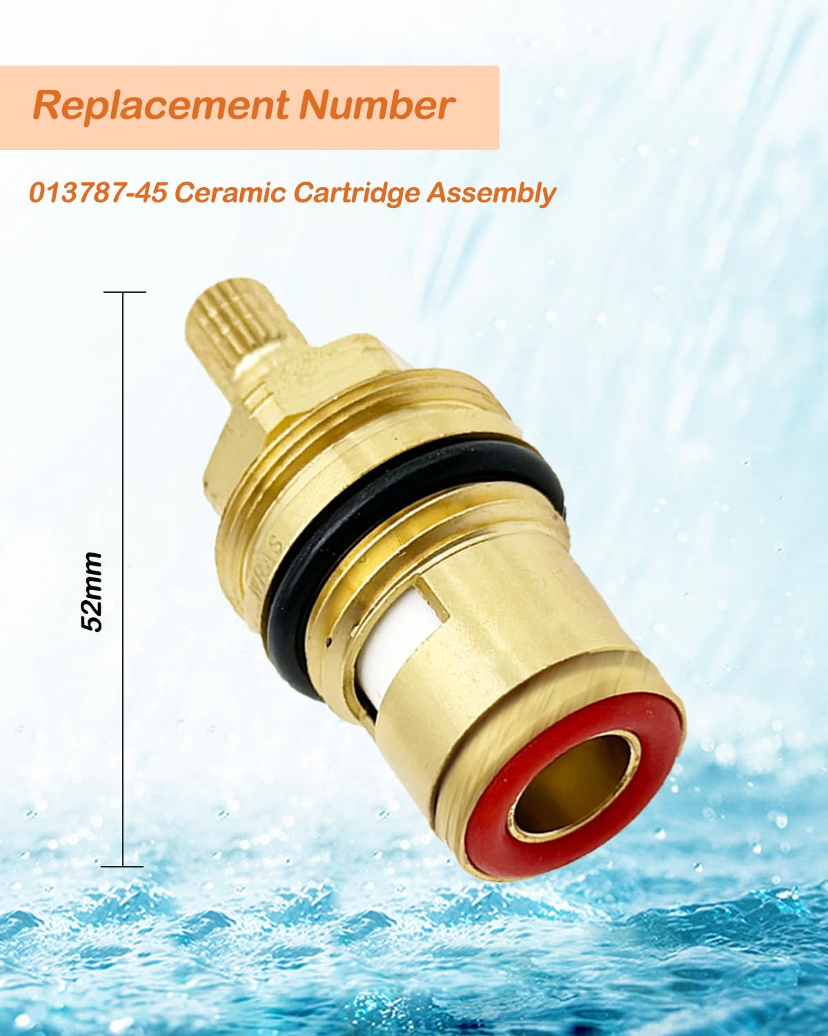 013787-45 - Conjunto de cartucho de cerámica para grifos de latón T&S, presión 20PSI-125PSI Temperatura 40F-140F, reemplazo de filtro de grifo de cartucho de cerámica - HOT