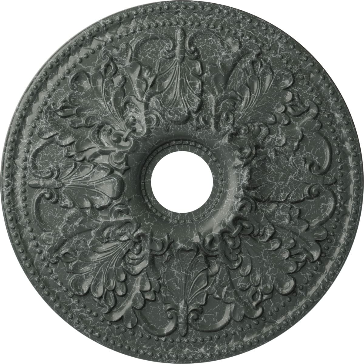 Ekena Millwork CM23ASAGC Ashley Ceiling Medallion, 23 7/8"OD x 4"ID x 2 1/8"P, Hand-Painted Athenian Green Crackle