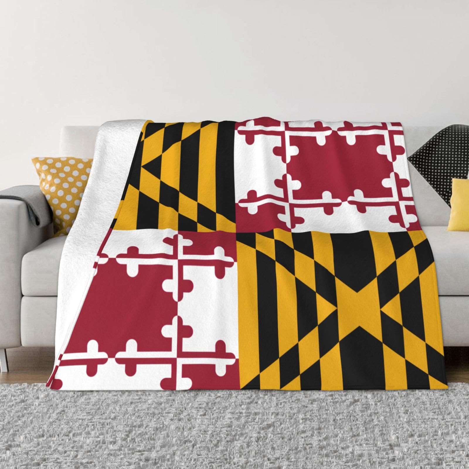 Couverture Maryland anti-boulochage en flanelle contre le froid sur le lit