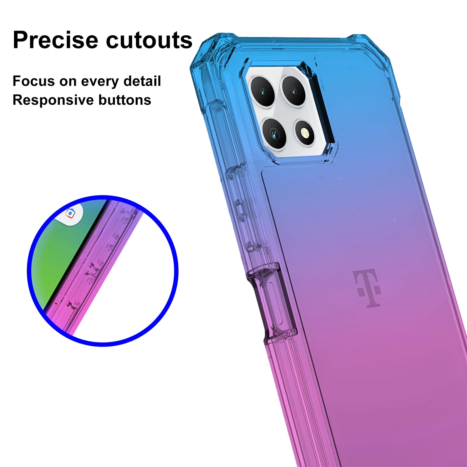 Mocotto Funda Para Teléfono T-Mobile REVVL 7 5G Con Protector De Pantalla De Vidrio Templado, Funda Protectora Delgada De Silicona Suave De Cuerpo Completo Para RevVL 7 5G (negro