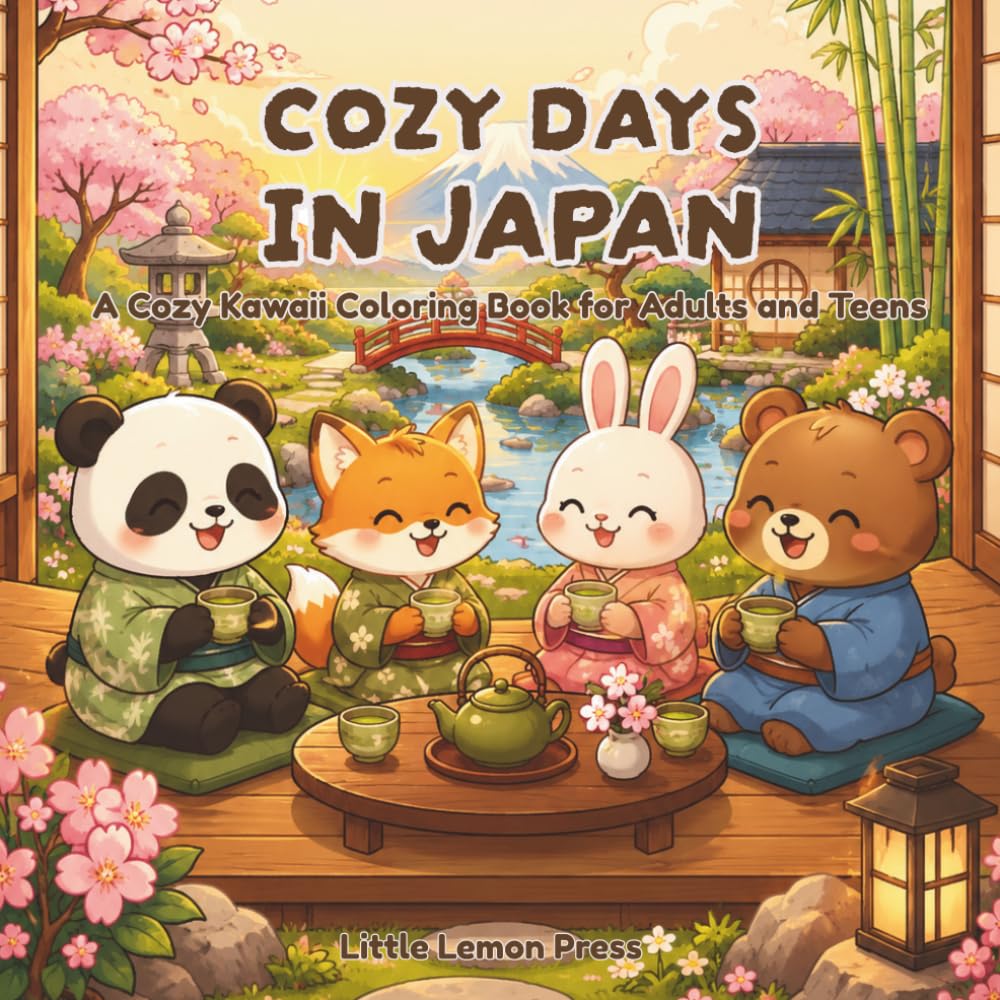 Cozy Days in Japan: A Cozy Kawaii Coloring Book for Adults and Teens (Cozy Days Around the World)