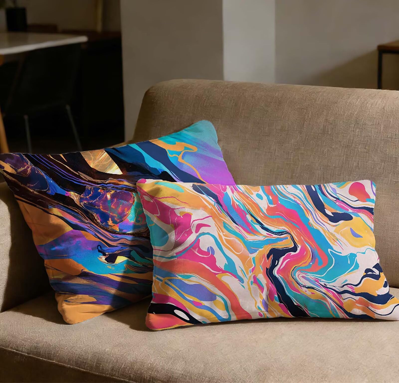 Taie oreiller 80x100 cm lot de 2 housses velours pour canapé salon