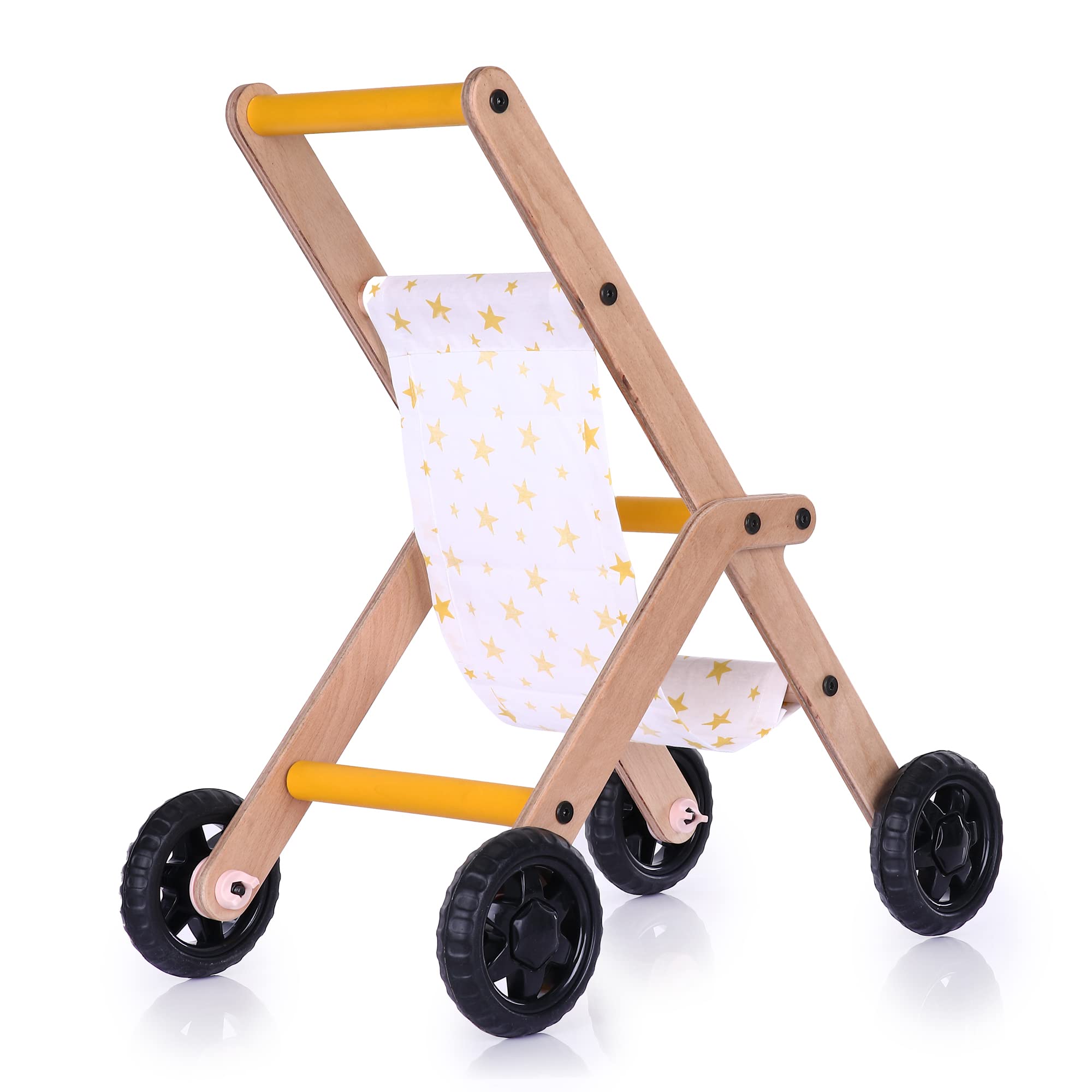 Favor Poussette en Bois pour poupées, Poussette de poupée de Style rétro pour bébés, Jouets de crèche Montessori et marchette pour bébé, Jouet de Poussette en Bois