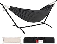 Vista 18 de Lazy Daze Hammocks Hamaca doble con soporte de acero que ahorra espacio de 9 pies, incluye funda de transporte portátil, capacidad de 450 libras