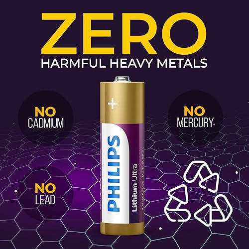 Miniatura 6 de PHILIPS Paquete de 8 baterías AA de litio, batería doble AA de litio de larga duración, pilas AA de alta capacidad de 1.5 V para dispositivos de