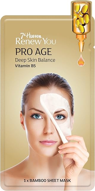 7th Heaven Renew You Pro Age Bamboo Sheet Mask with Vitamin B5 for Deep Skin Balance