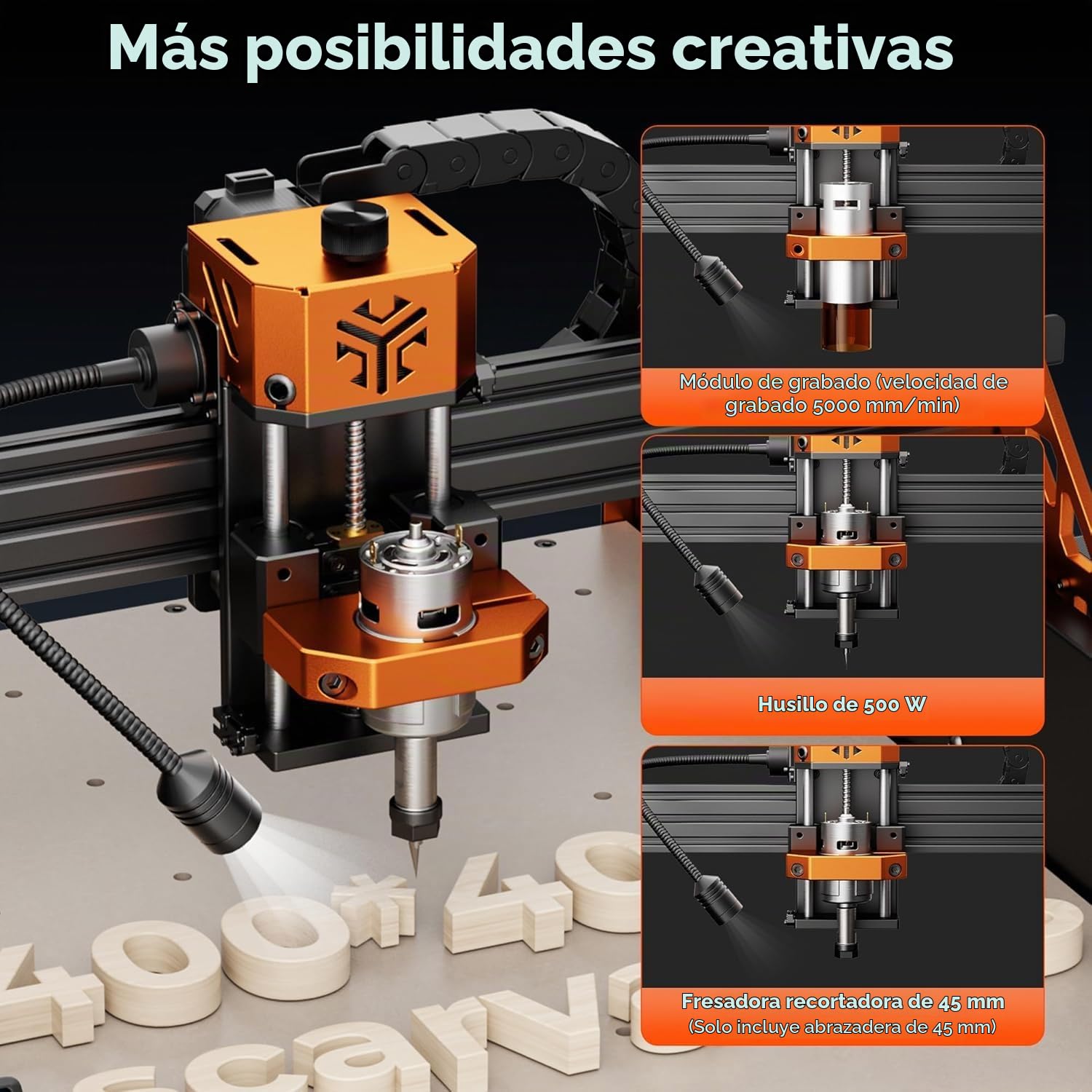 Máquina fresadora CNC ACMER, fresadora mejorada de 3 ejes para grabado totalmente de metal para madera acrílica MDF y corte de talla de nailon