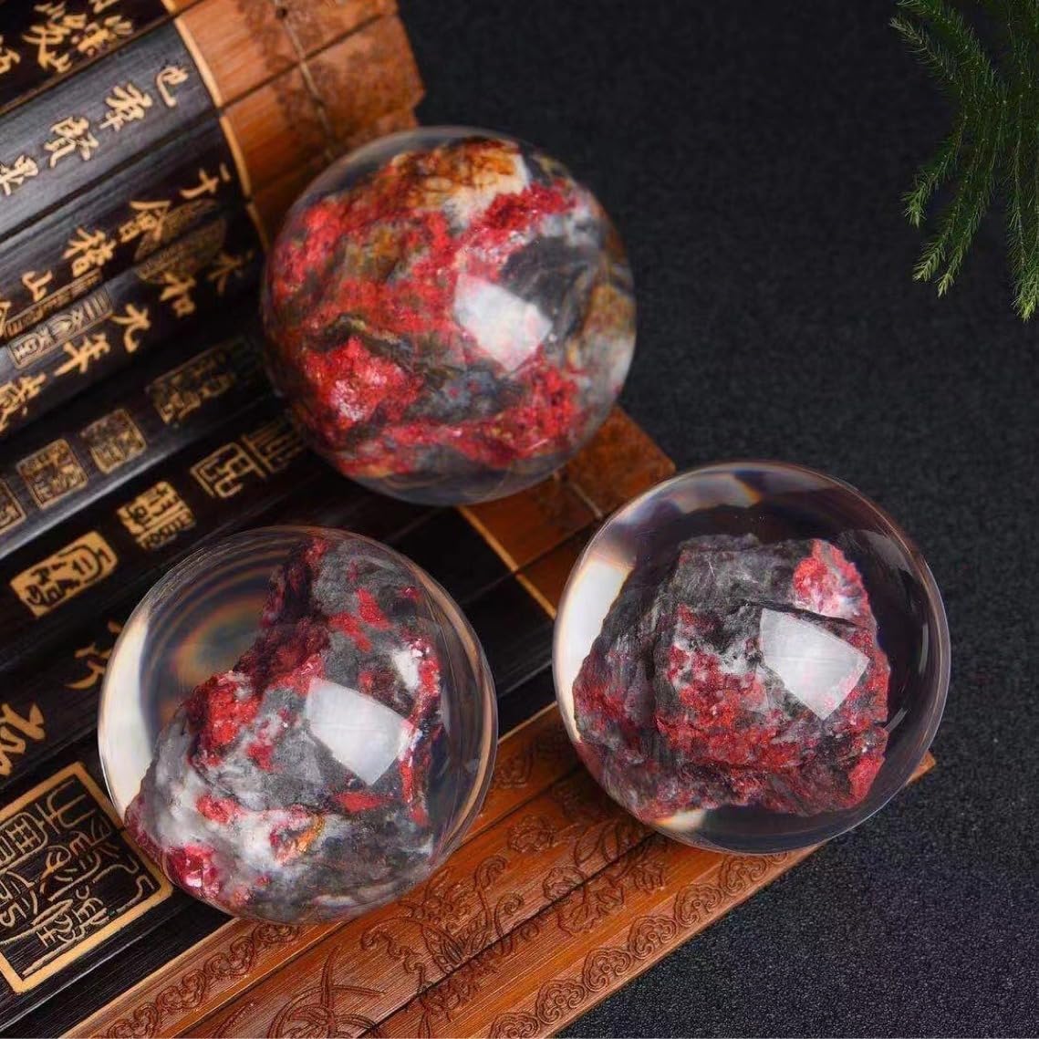 ore Cinnabar Ball Golden Purple Sand high Content Purple Gold Sand ore Ornaments Crystal Ball,80mm