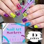 15 Ensemble de stylos d'art à ongles, 2026 Nouveaux marqueurs d'art de ongles pour les ongles gel, DIY Stylos d'art à ongles pour la peinture des ongles, à séchage rapide des ongles pour DIY Outils de manucure de design d'art de ongles TA640-15