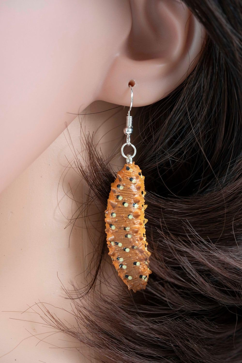 Sea cucumber earrings Miniblings pendant sea animal worm ocean sea orange brown