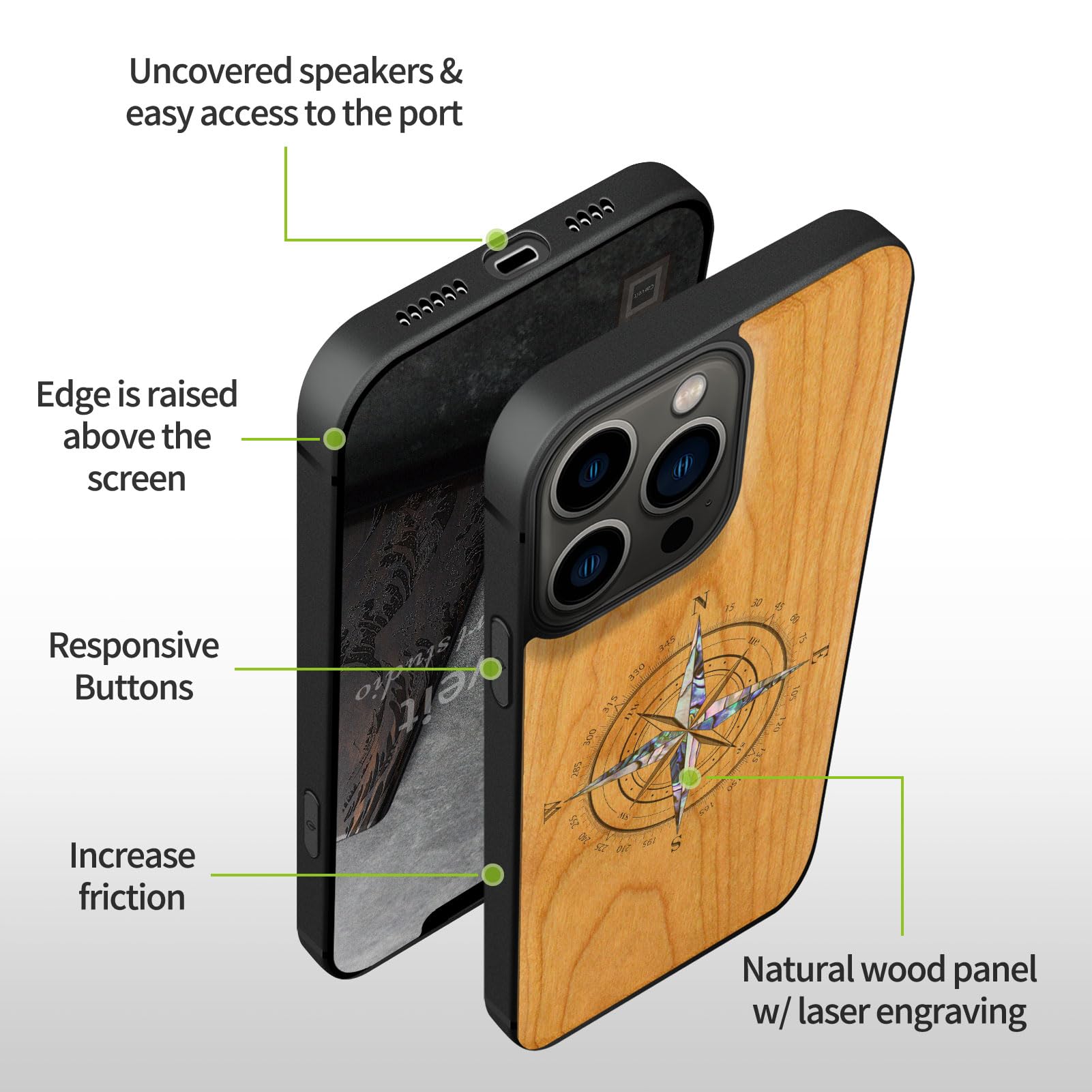 Carveit Designer Wooden Case For IPhone 14 Pro Max Magnetic Case