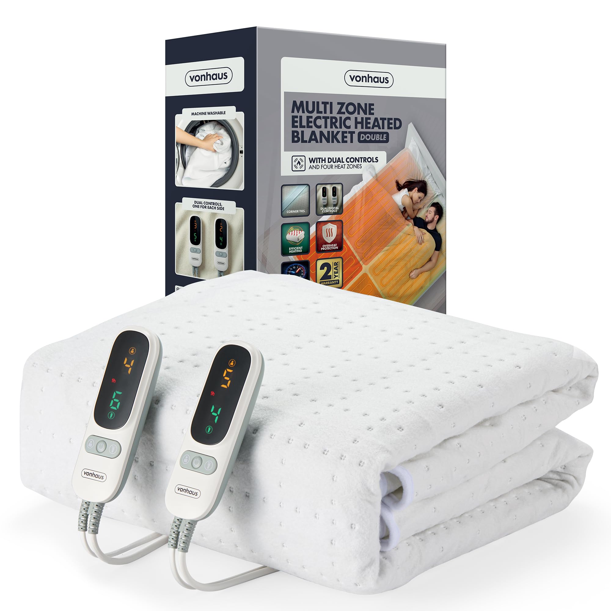 VonHaus Electric Blanket Double with 4 Heating Zones & Dual Controls โ image 1