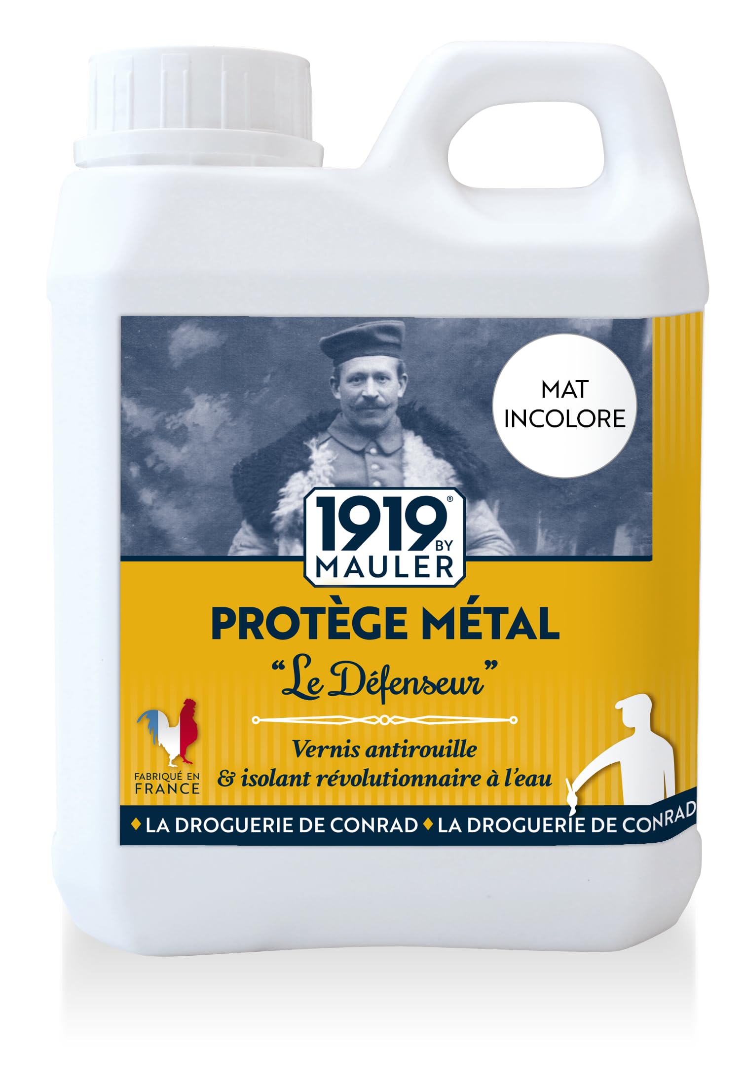 MAULER Vernis Métal Antirouille Le Défenseur Mat Incolore 0,5L Multisupport Fer Cuivre Laiton