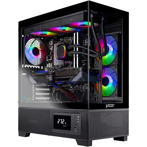 Skytech Gaming Azure 3 Plus Gaming PC, AMD Ryzen 7 7700X 4.5GHz, NVIDIA RTX 5070 12GB, 1TB Gen4 NVMe SSD, 32GB DDR5 RAM 5600, 850W Gold ATX 3 PSU, 360 ARGB AIO, Wi-Fi, Win 11, Desktop