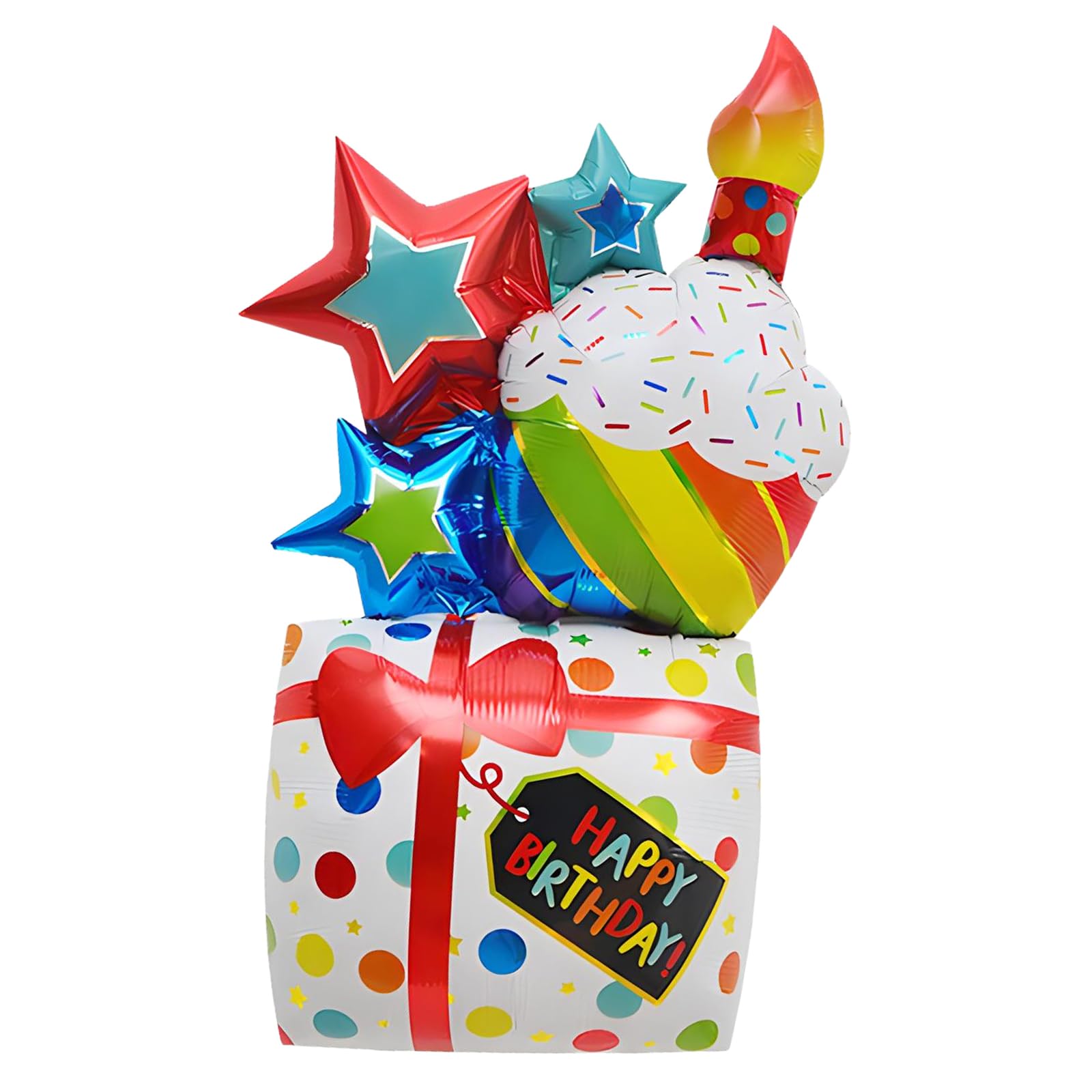 LHLZNB Jumbo Birthday Decoration Balloon, Large (25 cm length, 1 height), Multicolor, Round, Self Inflating, Birthday, Unisex Children, 1 Piece