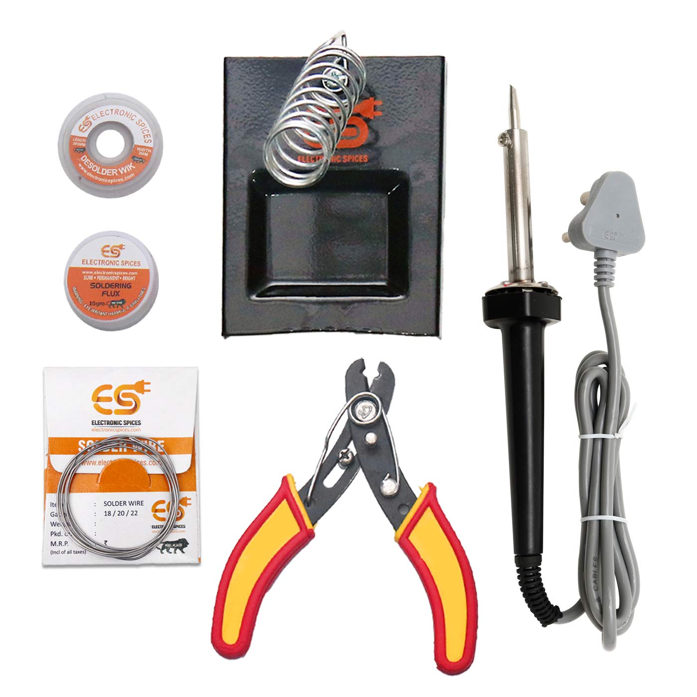 Electronic Spices (6 in 1) 60watt Soldring Iron Starter Kit/Paste/Desolder wire/Soldring Stand/Soldring Wire/Cutter For Diy Craft and electronic Work (B08Q89BTV5) Amazon Price History, Amazon Price Tracker