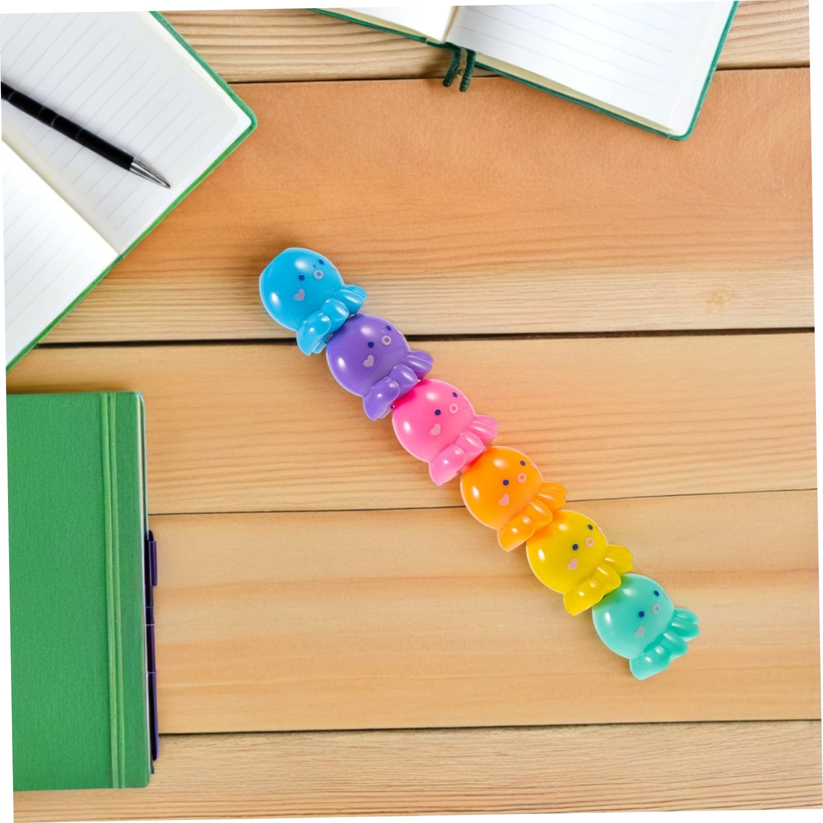 Homoyoyo 2 Set Kit di Evidenziatori Fluorescenti Impilabili di Polpo Penne Mini Colorate con Punta Larga per Scuola Ufficio e Casa