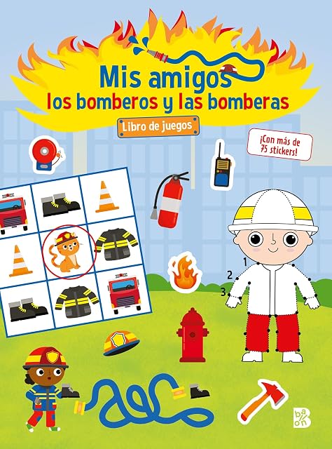 Portada de Mis amigos los bomberos y las bomberas - Libro de juegos