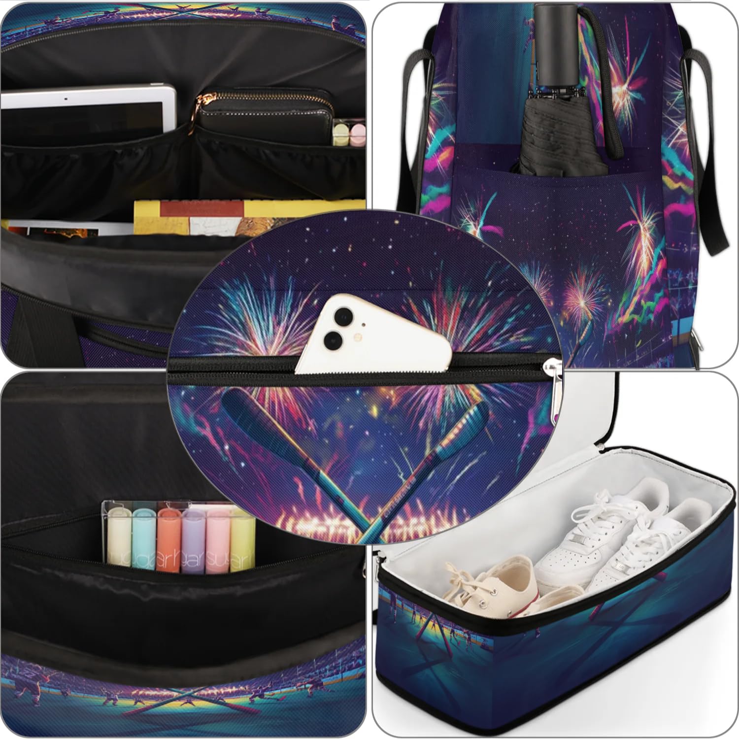 Sac de sport de hockey pour homme et femme, sac de week-end, sac fourre-tout pliable et séparé, 47 l pour sport, gym, yoga, couleur, 47 L, Organiseur de sac
